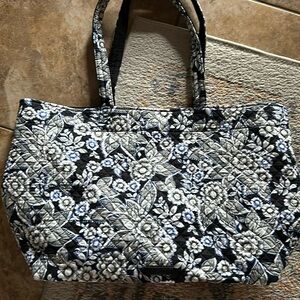 Vera Bradley Black and White Floral Shoulder Bag